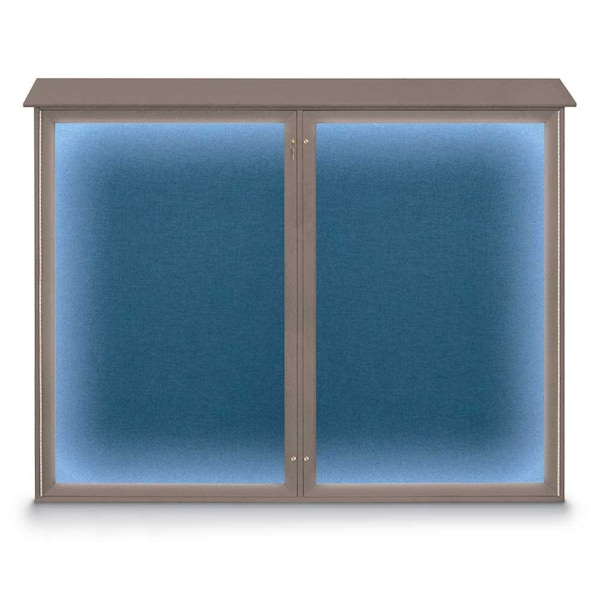 United Visual Products Double Door Enclosed Indoor Letterboard UV1127-SATIN-HUNGRN - main
